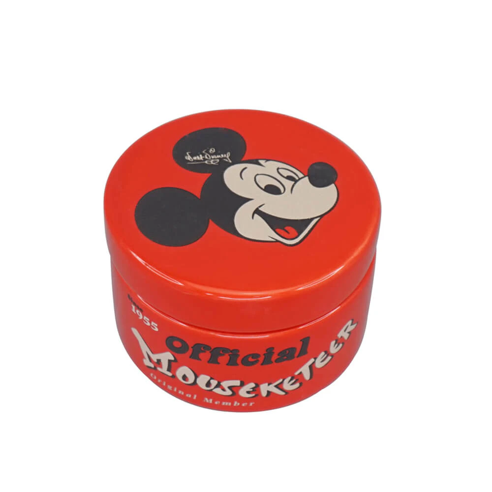 Disney Gifts - 'Mickey Mouse', Round Trinket Box, Red Ceramic, 6cm (Length)