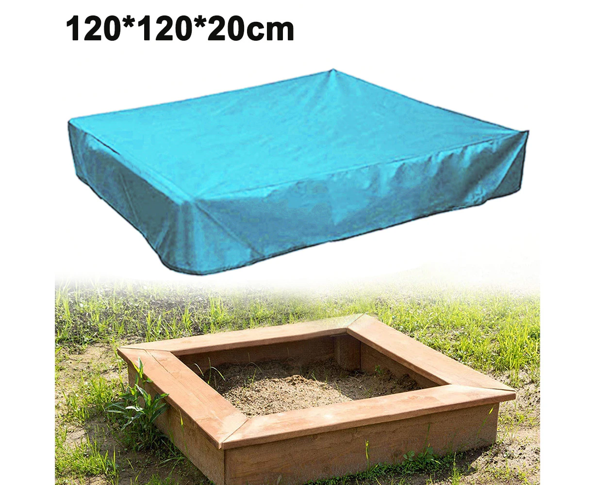 Sandbox Cover, Square Protective Cover for Sand and Toys Away from Dust and Rain, Sandbox Canopy with Drawstring, Sandpit Pool Cover - Sky blue