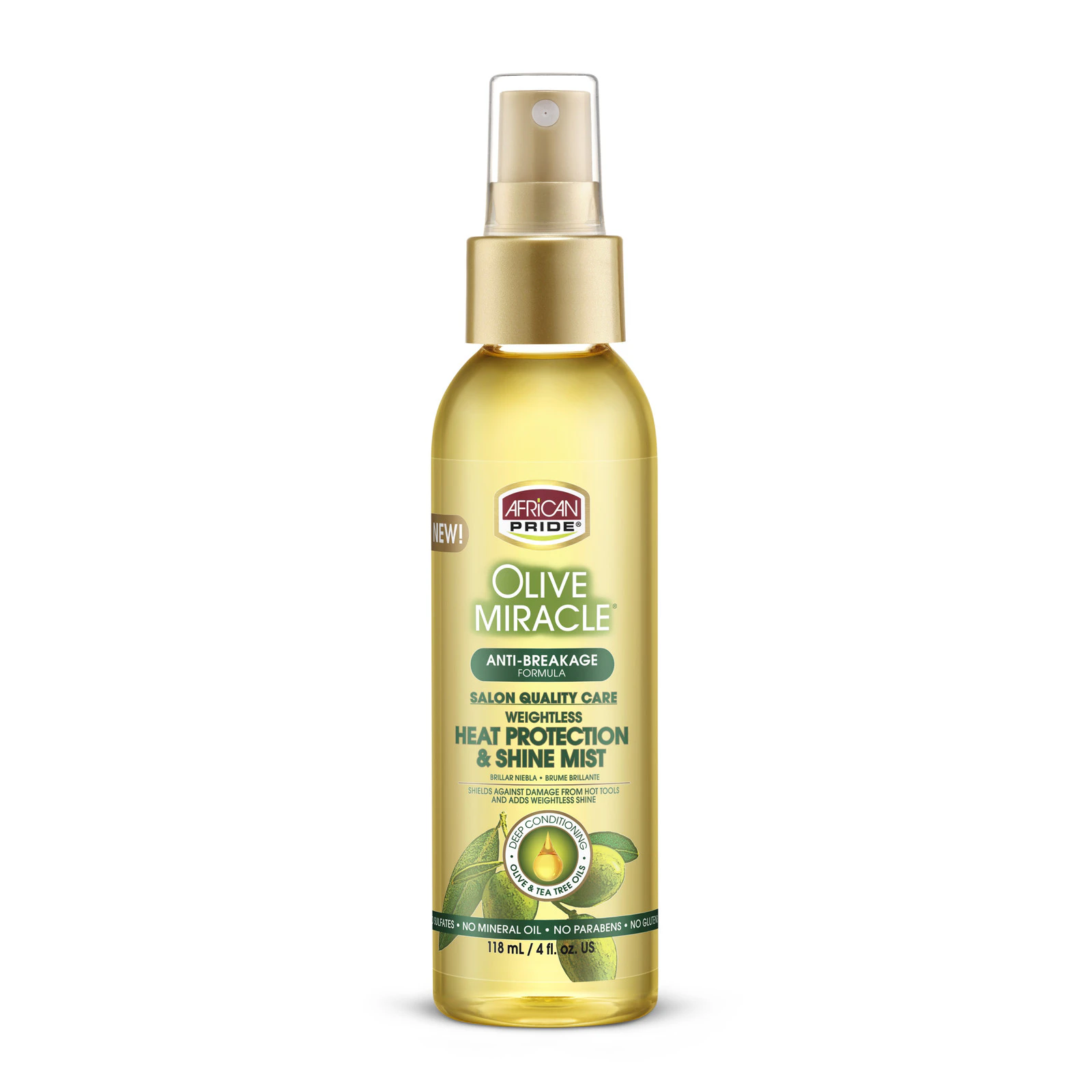 African Pride Olive Miracle Heat Protection & Shine Mist 118mL (4oz)