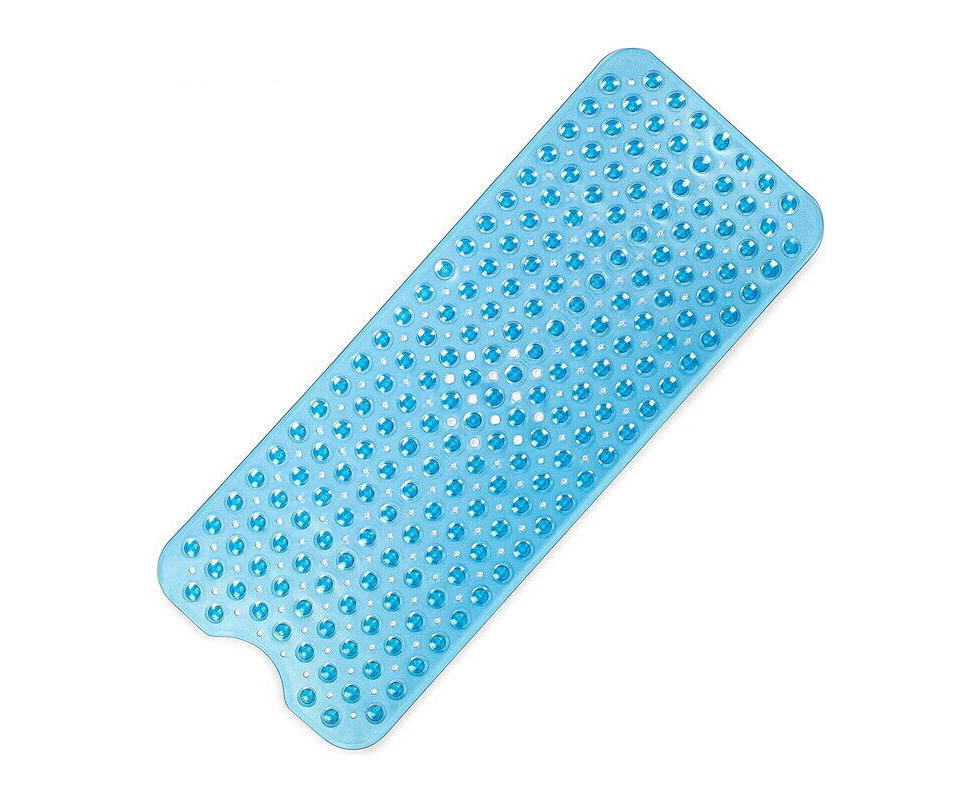 100x40CM Blue Bath Shower Mat Extra Large Kid Child Anti Non Slip Rubber Sucker Suction Bathtub