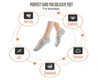 Professional Thick Yoga Socks for Women Non-Slip Grips & Straps, Ideal for Pilates, Ballet, Dance, Barefoot Workout - Light Gray