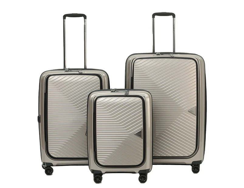 3pc Tosca Space X 20" Carry On 25/29" Trolley Case Set Travel Suitcase Champagne