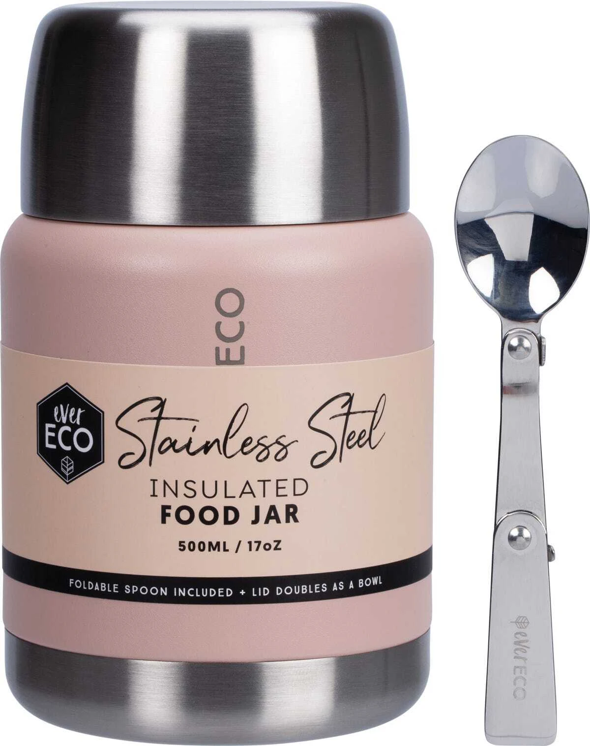 Insulated Stainless Steel Food Jar - Rose 500ml