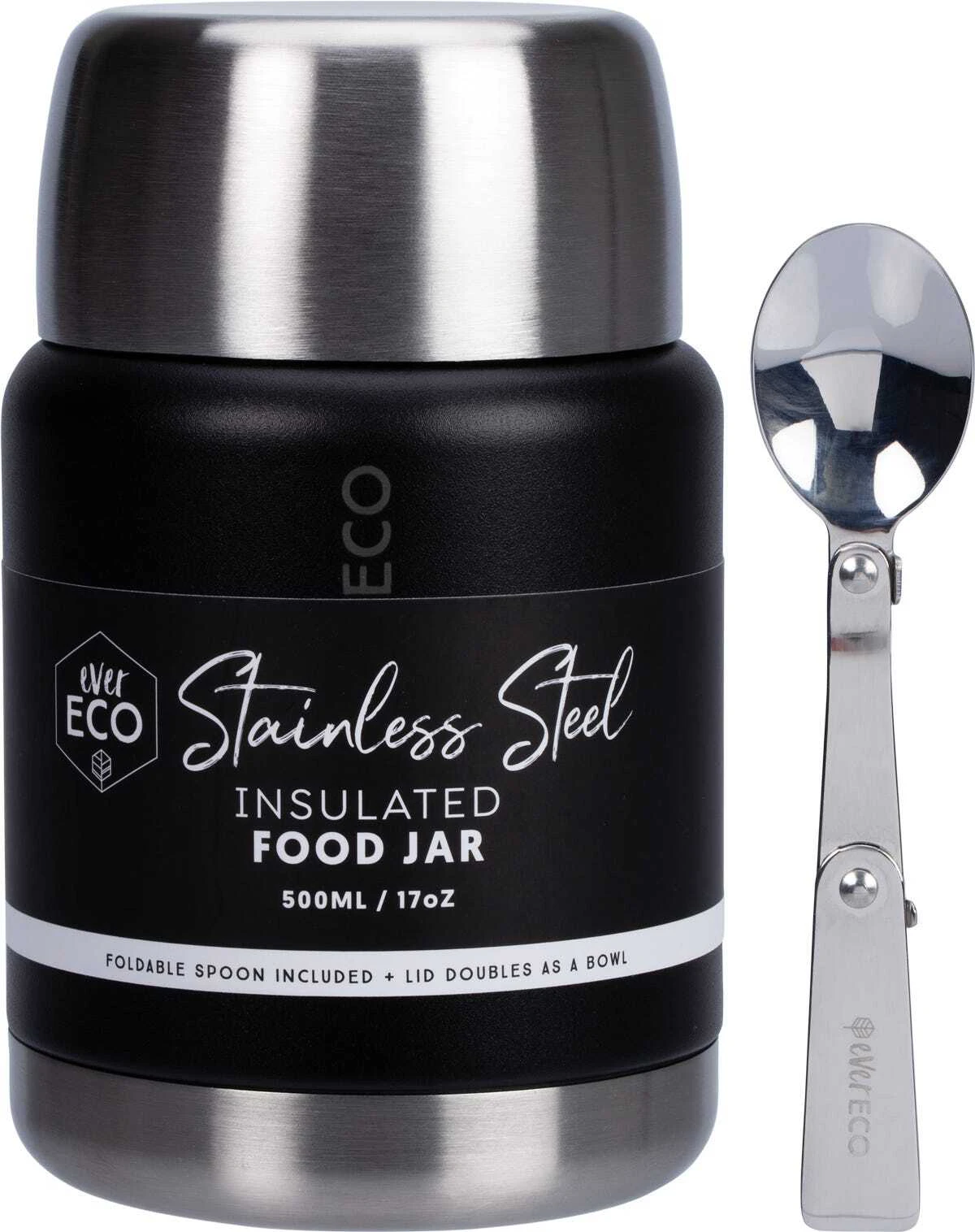 Insulated Stainless Steel Food Jar - Onyx 500ml