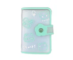 Card Holder Large Capacity Anti-magnetic Waterproof 20 Pockets Cartoon Credit Card Organizer Case for Outdoor-Light Green - Light Green