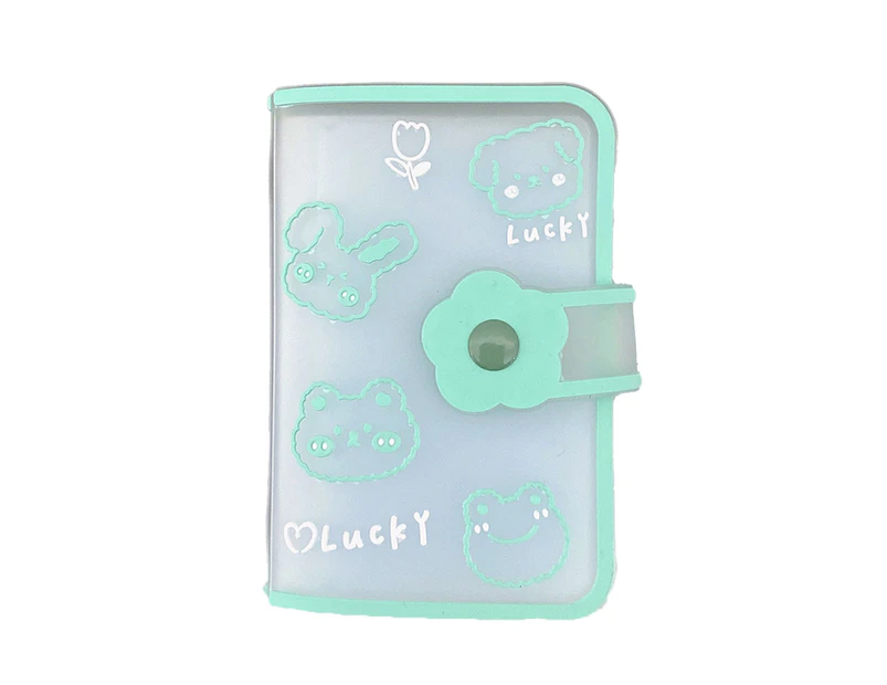 Card Holder Large Capacity Anti-magnetic Waterproof 20 Pockets Cartoon Credit Card Organizer Case for Outdoor-Light Green - Light Green