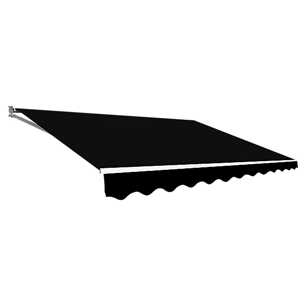 Outdoor Folding Arm Awning Retractable Sunshade Canopy Black 4.0m x 2.5m