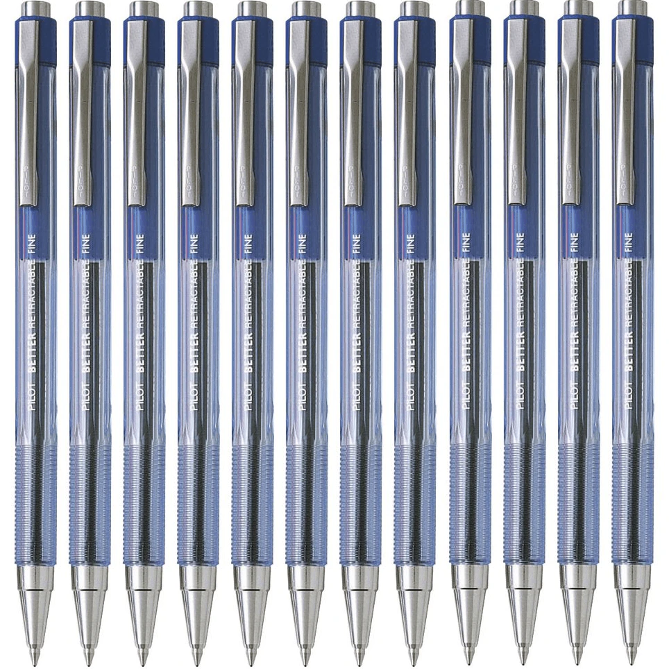 Pilot Better Retractable Ballpoint Pen 0.7mm Fine Blue Box 12