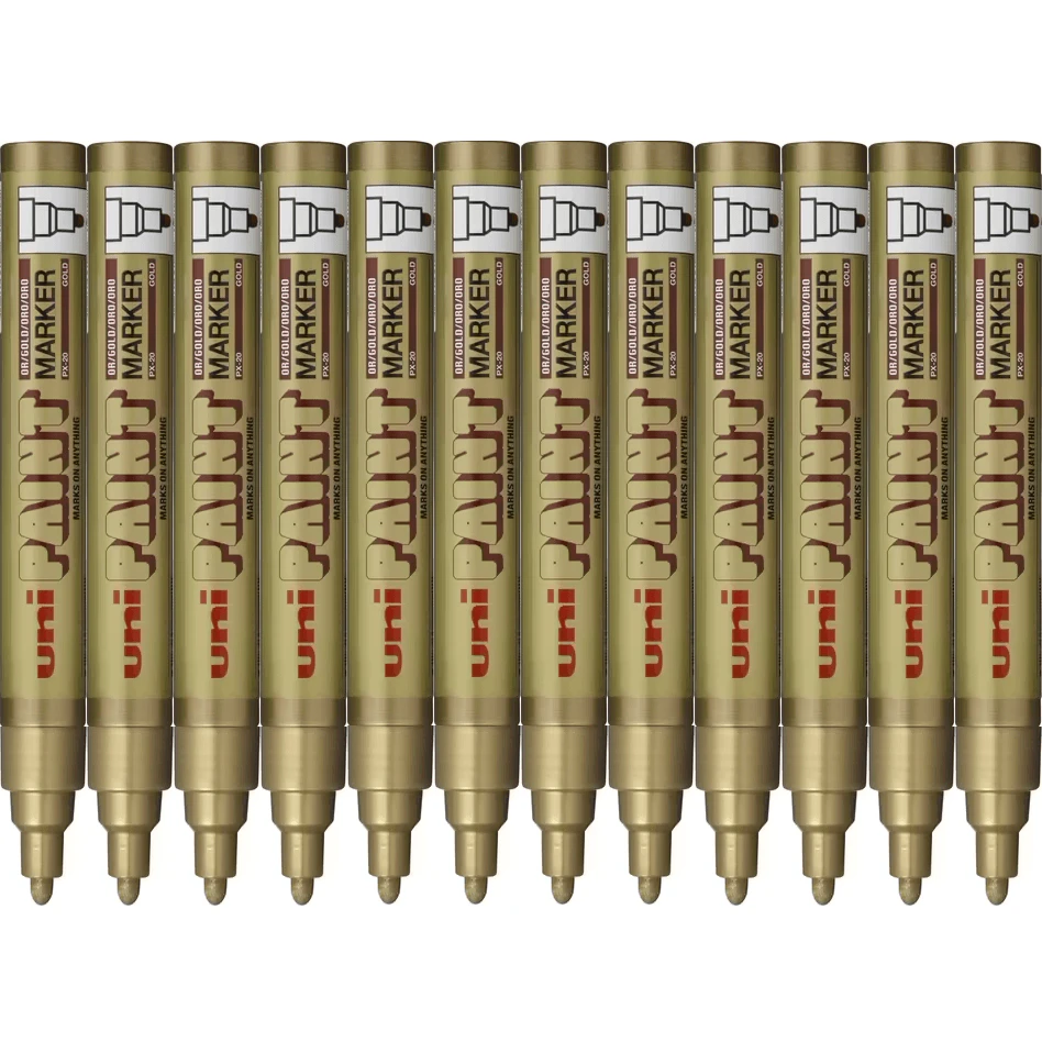 Uni Ball Px 20 Paint Marker Bullet Tip 2.2mm Gold Uni Px20 Box 12