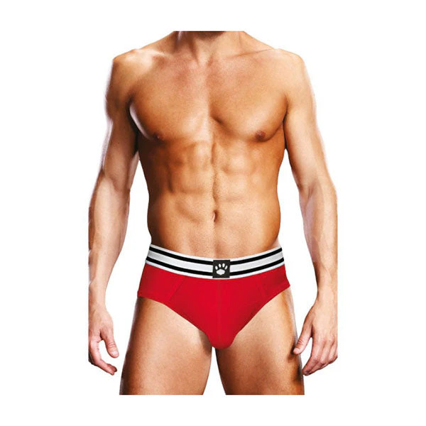 Prowler Open Back Brief Red/White