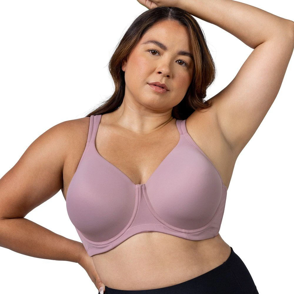 Leading Lady Brigitte Seamless Underwire Full Coverage Plus Size Bra in Rose Mauve