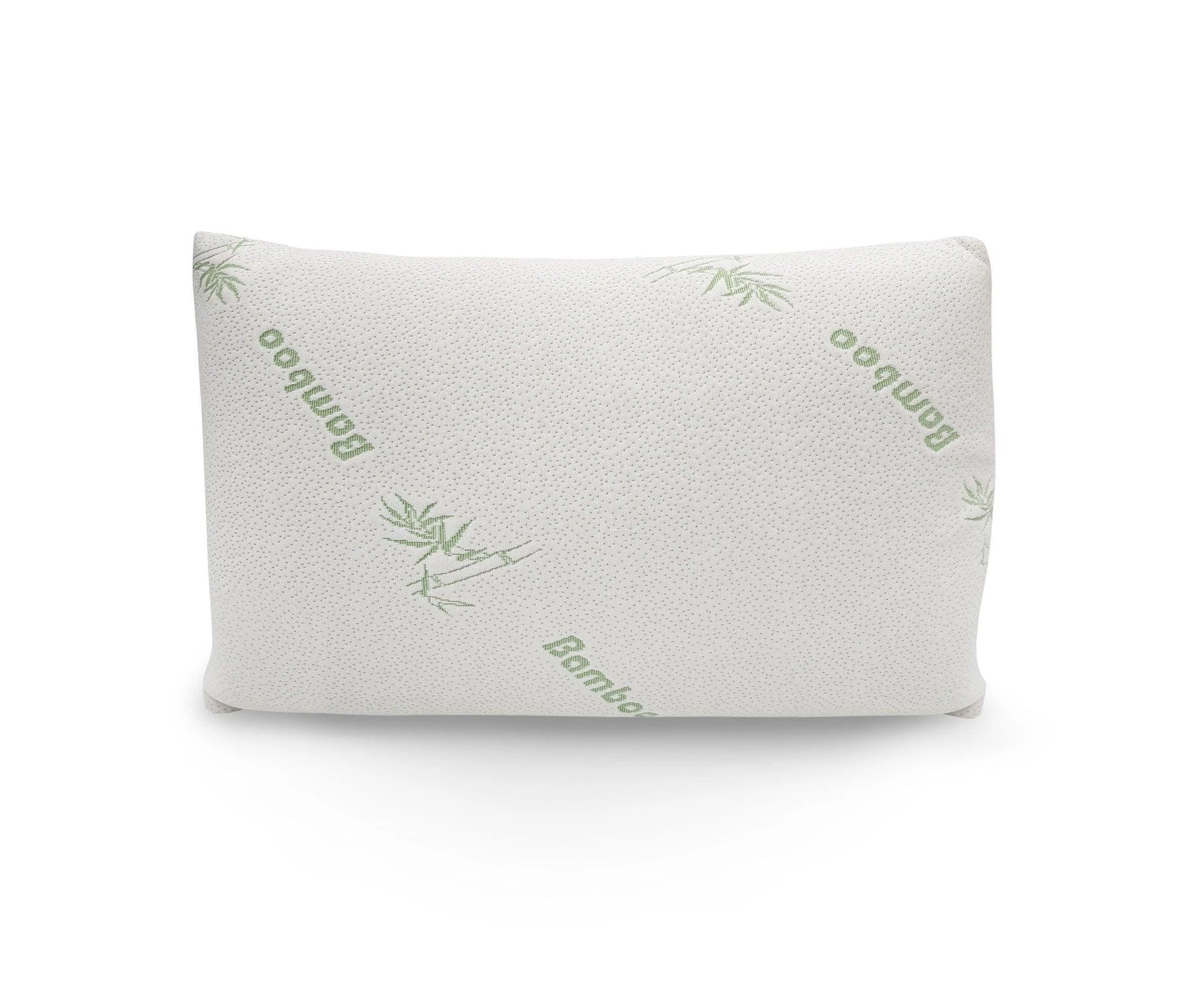 Memory Foam Pillow Bamboo Covered Ultra Soft Hypoallergenic Removable Zip Cover 56 x 36 x 10 cm White, Green