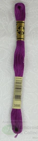 DMC Stranded Cotton #3886 Very Dark Plum Hand Embroidery Floss 8m Skein