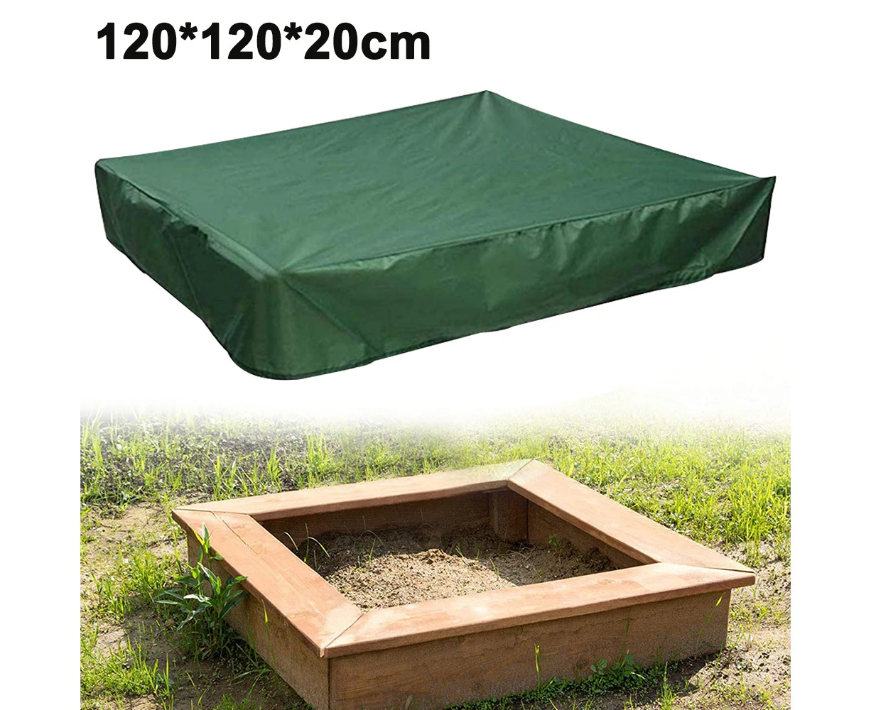 Sandbox Cover, Square Protective Cover for Sand and Toys Away from Dust and Rain, Sandbox Canopy with Drawstring, Sandpit Pool Cover - Green