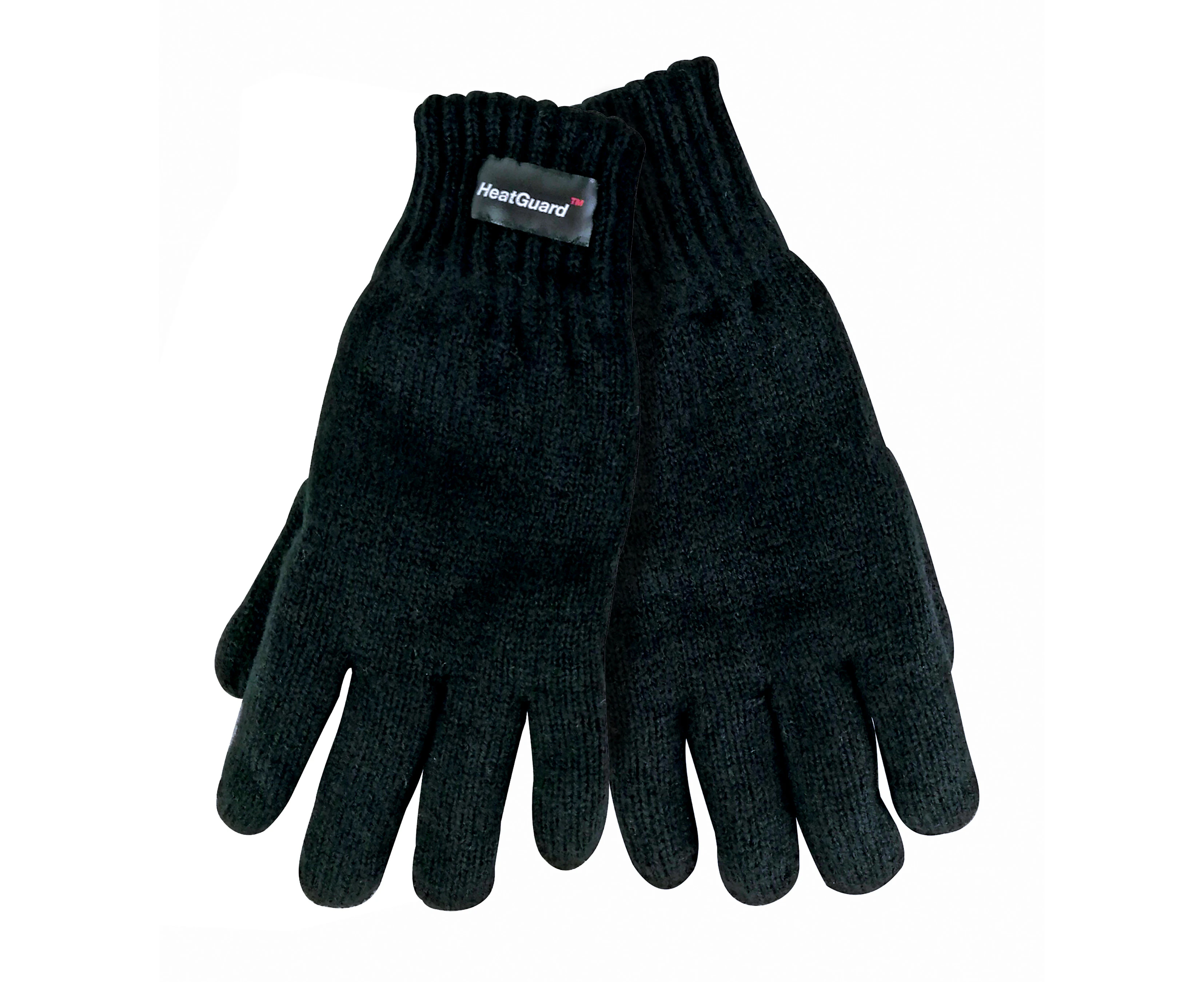 Boys Kids Thinsulate 3M 40 gram Thermal Knitted Winter Gloves - Black