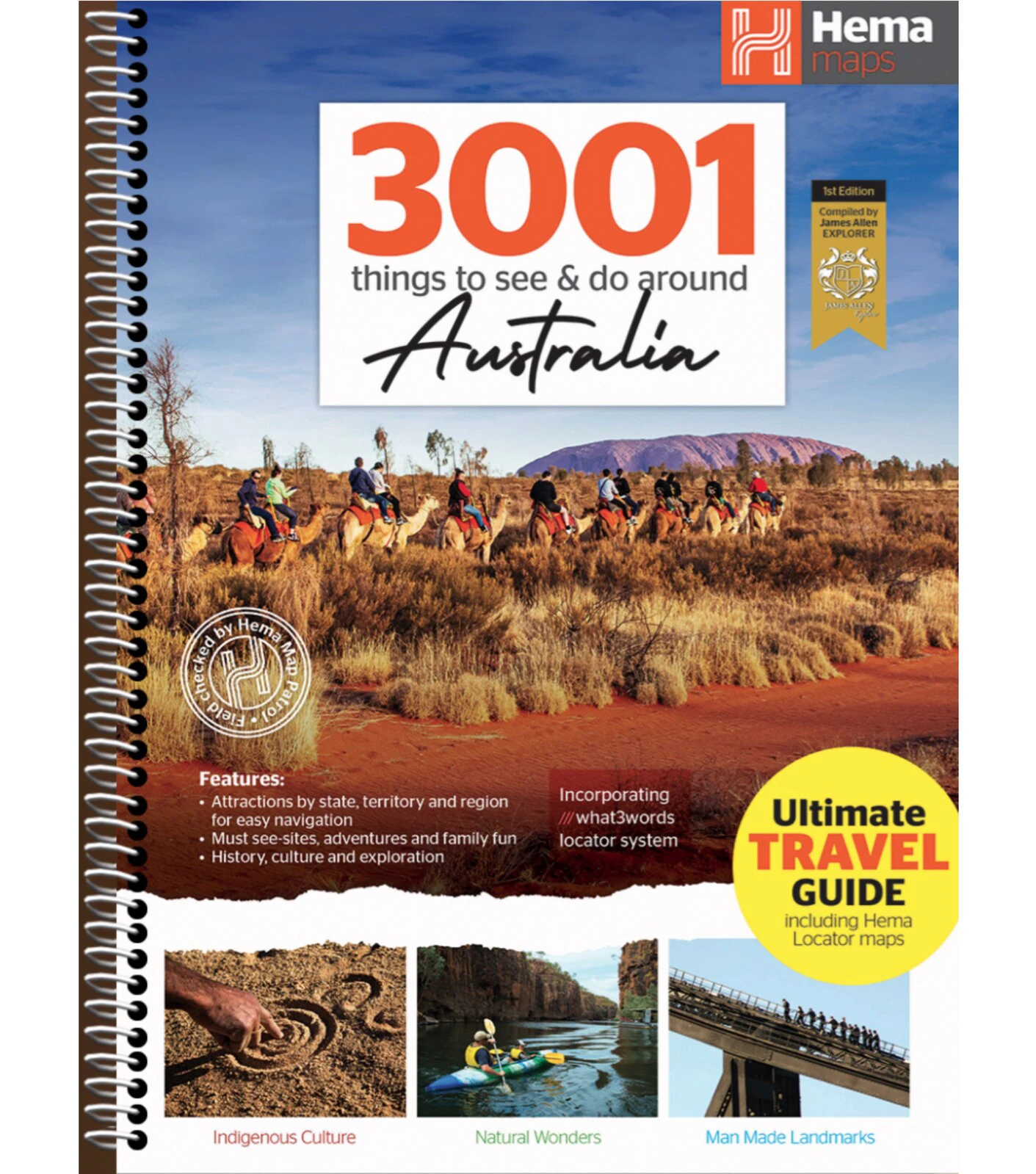 Hema Maps 3001 Things to see and do around Australia (Spiral Bound)