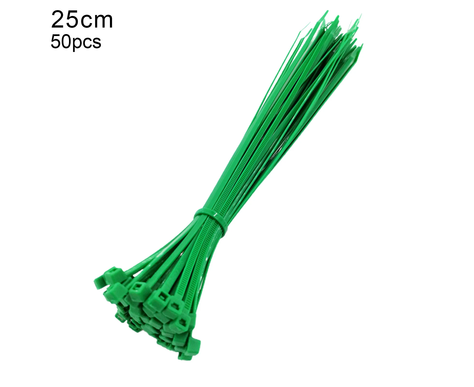 50Pcs Twist Ties Adjustable Self-locking Plastic Garden Flower Wires Set for Plants- 25cm