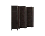 6 Panel Room Divider Privacy Screen Brown