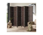 6 Panel Room Divider Privacy Screen Brown