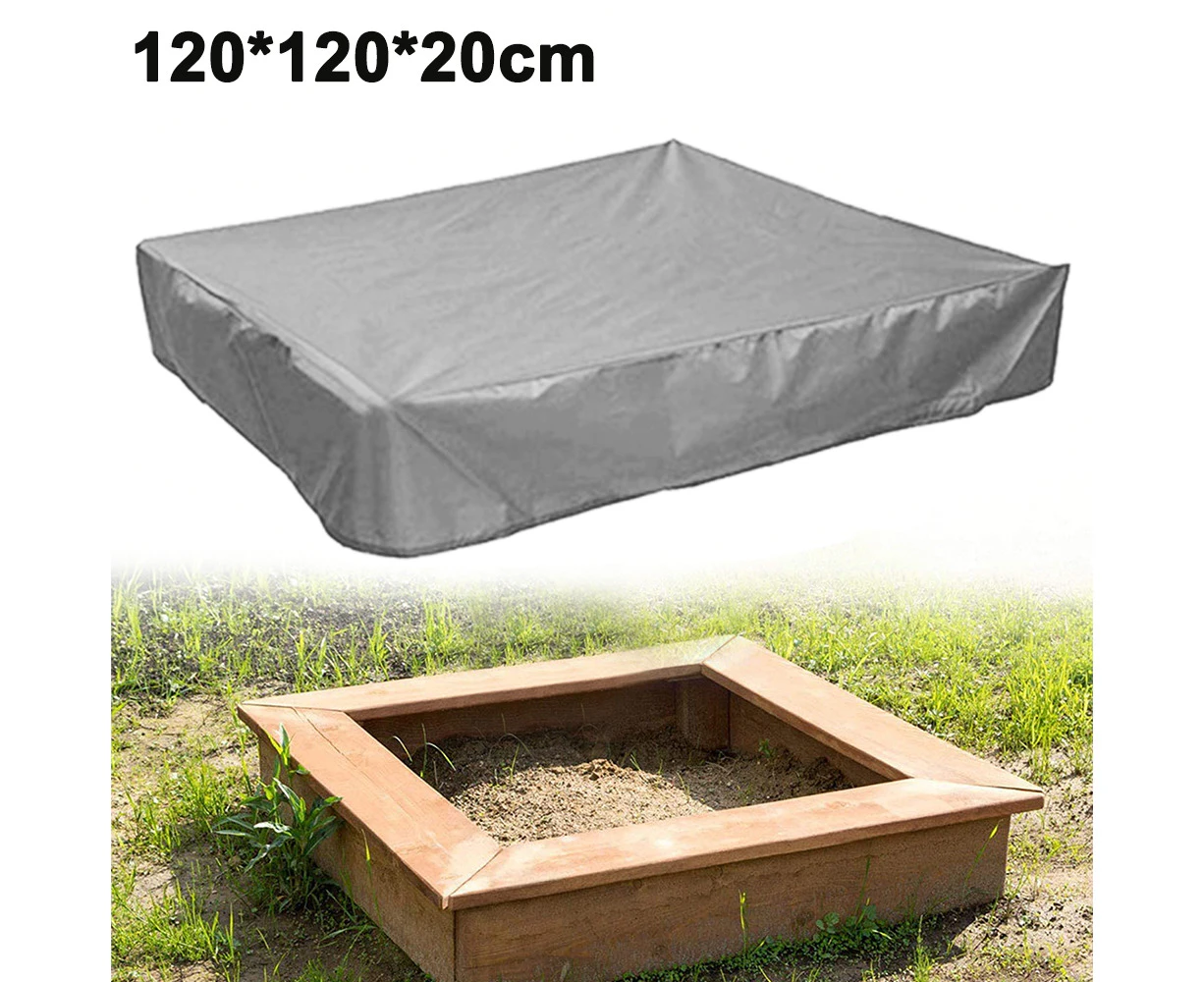 Sandbox Cover, Square Protective Cover for Sand and Toys Away from Dust and Rain, Sandbox Canopy with Drawstring, Sandpit Pool Cover - Grey