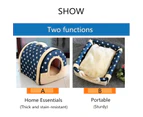 Pet Dog House Kennel Soft Puppy Cat Cave Beds Doggy Warm Cushion Blue Stars M