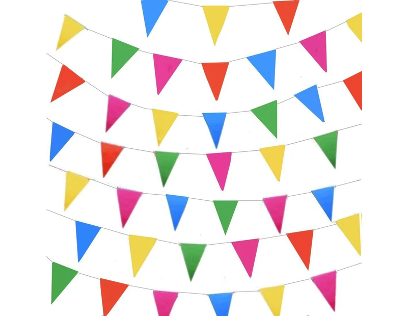 80 Meters Colorful Party Bunting Triangle Flag Banner String Pennant Flags Hanging Decoration