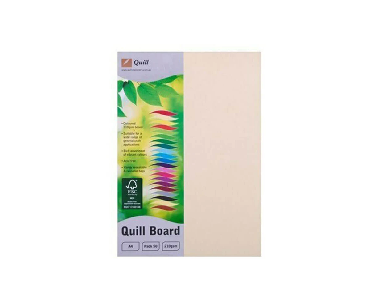 Quill Cardboard A4 (50pk) - Cream