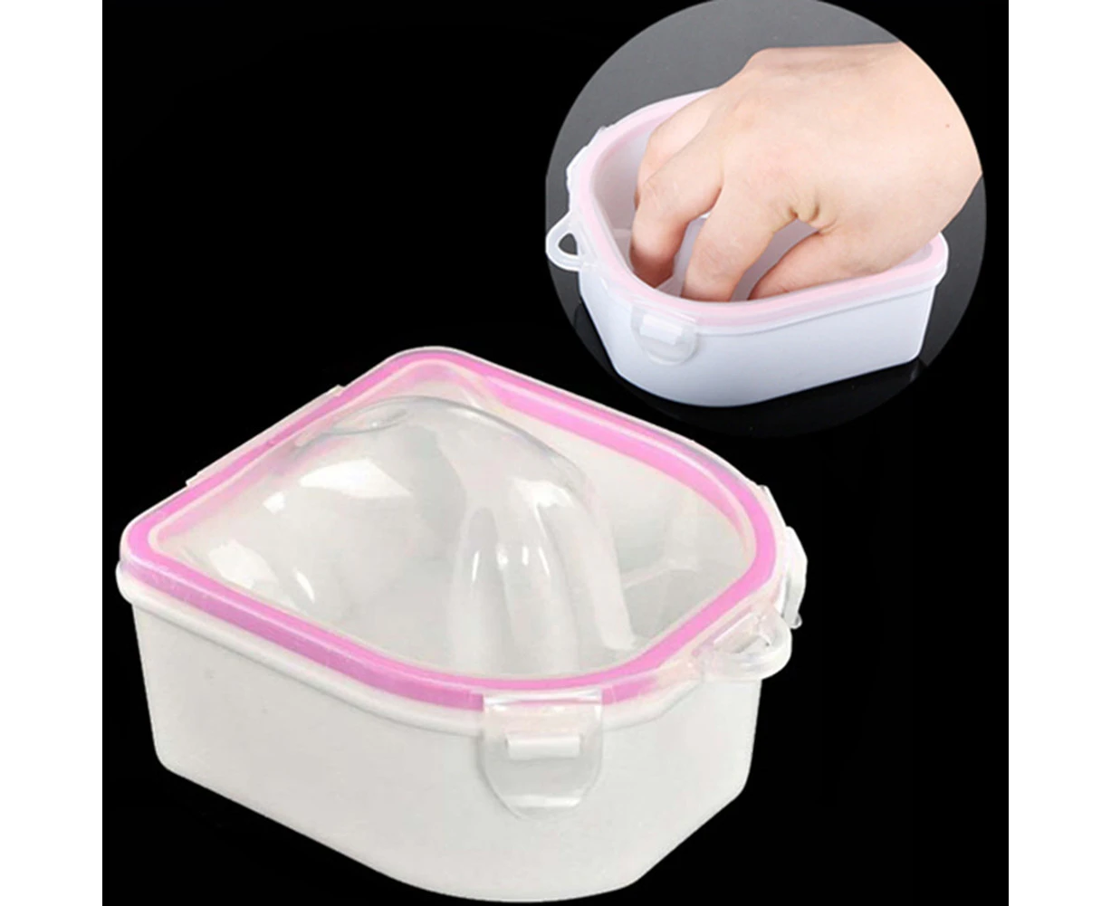 Pro Dual Layer Hand Washer Nail Bowl Soak Off Polish Remover Manicure Tools-Pink