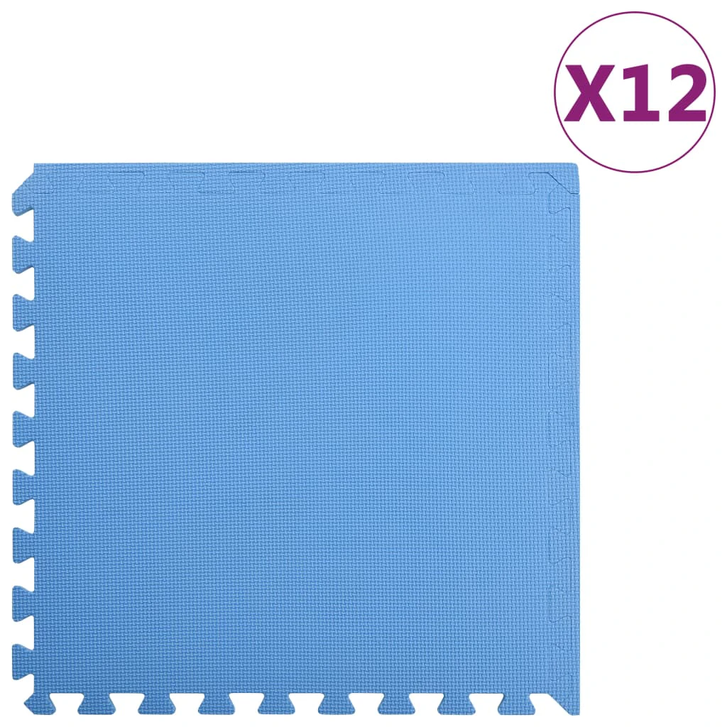 vidaXL Floor Mats 12 pcs 4.32 m² EVA Foam Blue