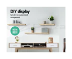 Artiss Floating Wall Shelf Set DIY Mount Storage 3pcs Book Display Rack Oak