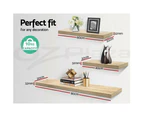 Artiss Floating Wall Shelf Set DIY Mount Storage 3pcs Book Display Rack Oak