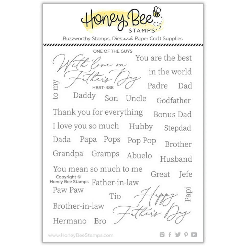 Honey Bee Clear Stamps 5x6 - One Of The Guys HBST-488