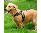 Large Dog Harness Soft Adjustable Training Harness Pet Walk Out Hand Strap Vest-Leopard L