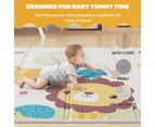 Advwin Foldable Baby Play Mat 150*200*1cm Extra Large Reversible Waterproof Foam Floor Crawling Mat with Travel Bag