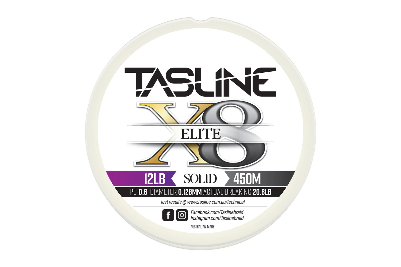 Tasline Elite White 450m Braid Fishing Line #12lb