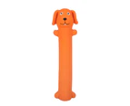 Dog Toy Built-in Sounder Harmless Wear-resistant Bite Resistant Cartoon Style Teeth Scentless Squeaky Cartoon Animal Sound Doll Pet Accessories-Orange