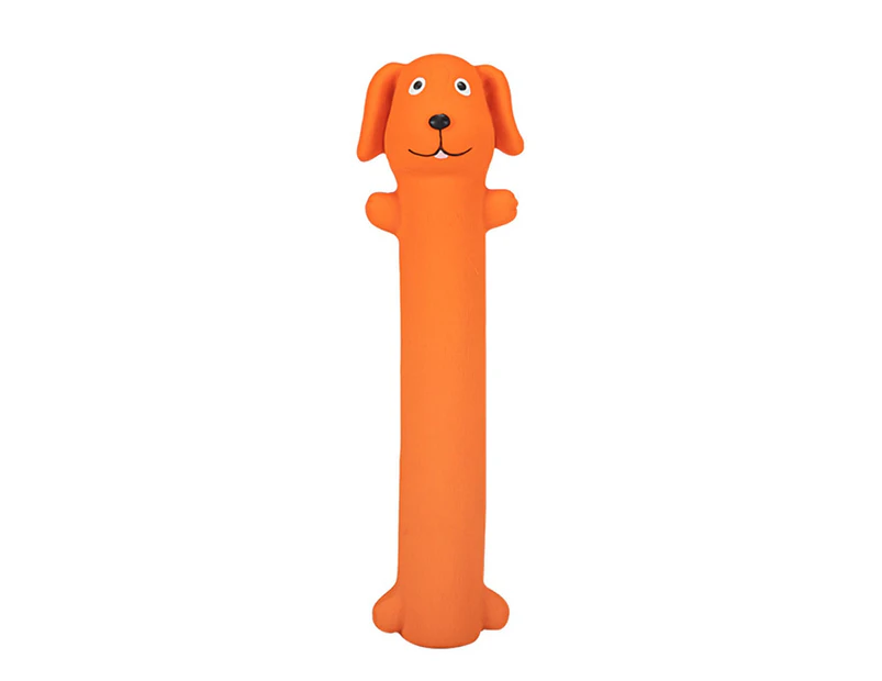 Dog Toy Built-in Sounder Harmless Wear-resistant Bite Resistant Cartoon Style Teeth Scentless Squeaky Cartoon Animal Sound Doll Pet Accessories-Orange