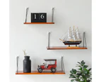 Wooden Storage Rack Holder Wall Mounted Shelf Living Room Bedroom Decoration-Deep Color