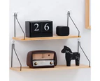 Wooden Storage Rack Holder Wall Mounted Shelf Living Room Bedroom Decoration-Deep Color