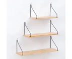 Wooden Storage Rack Holder Wall Mounted Shelf Living Room Bedroom Decoration-Deep Color