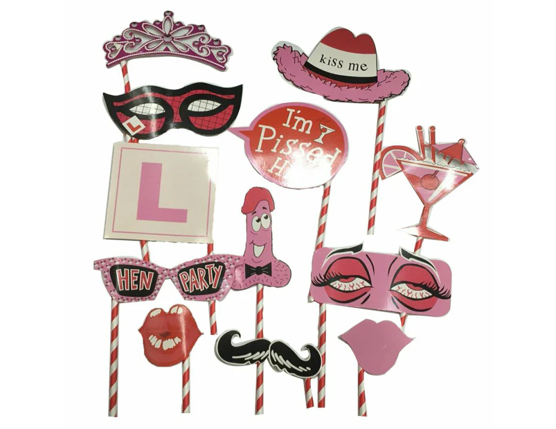 12pcs Hens Night Party Willy Photo Booth Props Bachelorette Wedding Valentine's