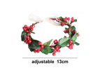 Floral Fall Christmas Flower Crown Vintage Nature Berries Festival Woodland Wedding Headband - Red