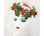 Floral Fall Christmas Flower Crown Vintage Nature Berries Festival Woodland Wedding Headband - Red