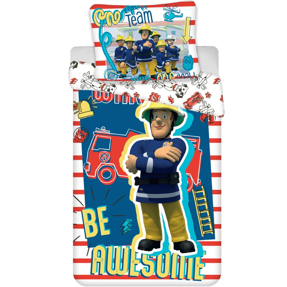 Fireman Sam Be Awesome Doona/Duvet/Quilt Cover Set - Single Bed