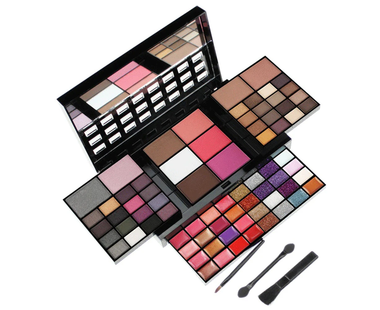 74 Colors Eyeshadow Palette Lip Gloss Blush Foundation Cream Combination Professional Eye Makeup Set