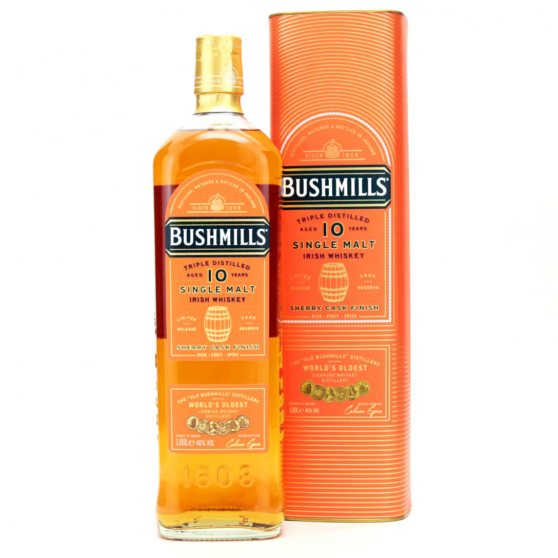 Bushmills 10 Year Old Sherry Cask Single Malt Irish Whiskey 1000ml