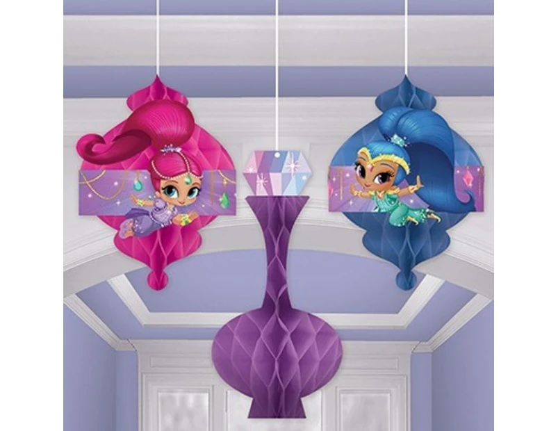 Shimmer and Shine Party Supplies Honeycomb Hanging Decorations 3 pack