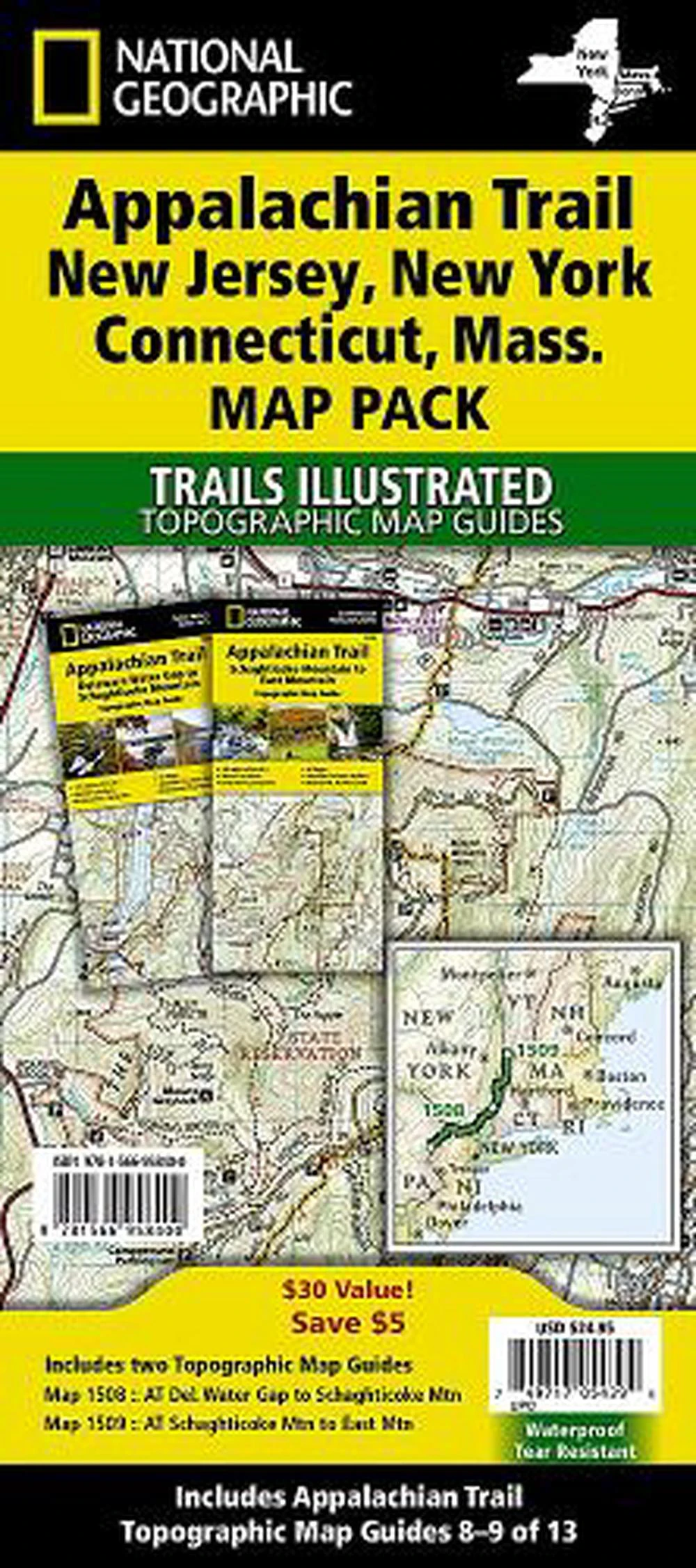 Appalachian Trail: New Jersey, New York, Connecticut, Massachusetts [map Pack Bundle]