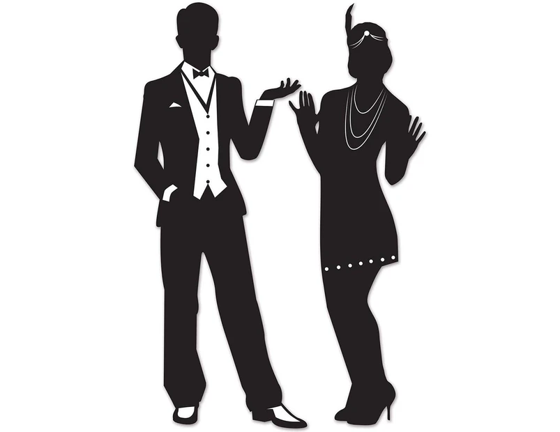 20s Flapper and Gangster Silhouettes Decoration