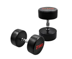 27.5kg x 2 Commercial Grade Rubber Coated Dumbbell Hand Weight - Rubber Dumbbell